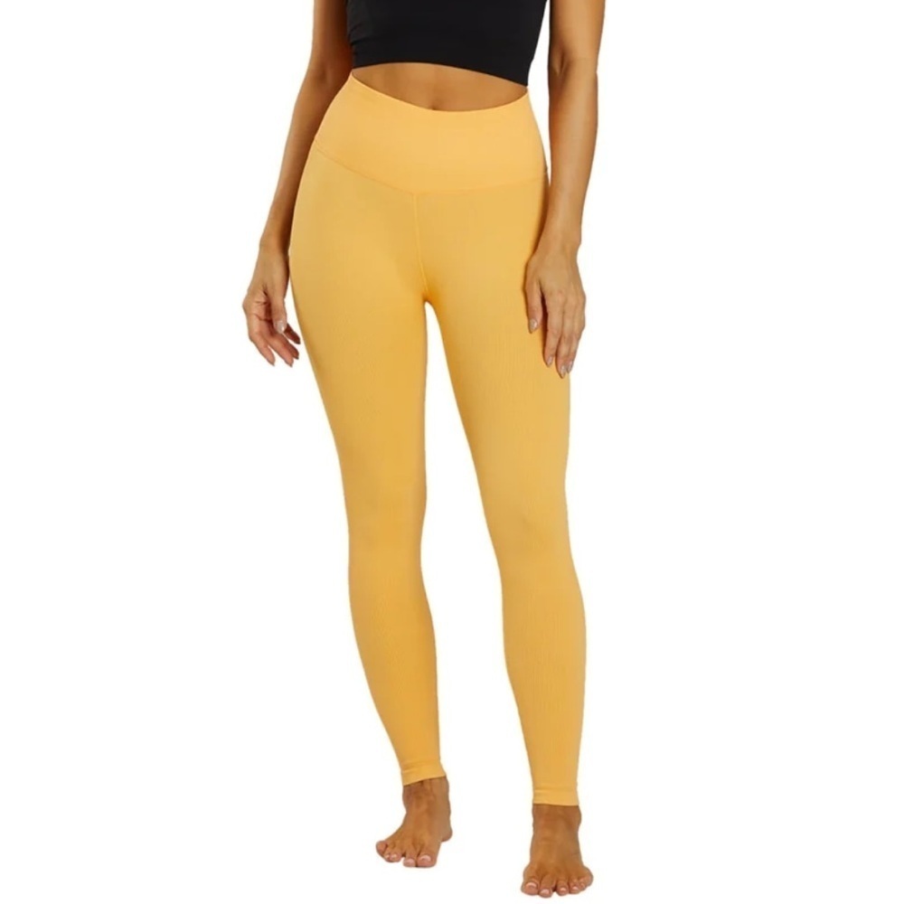 Spiritual Gangster Yellow Ribbed Leggings XS/S